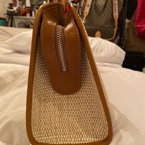 Burberry straw and leather handbag satchel - Picture 4 of 10